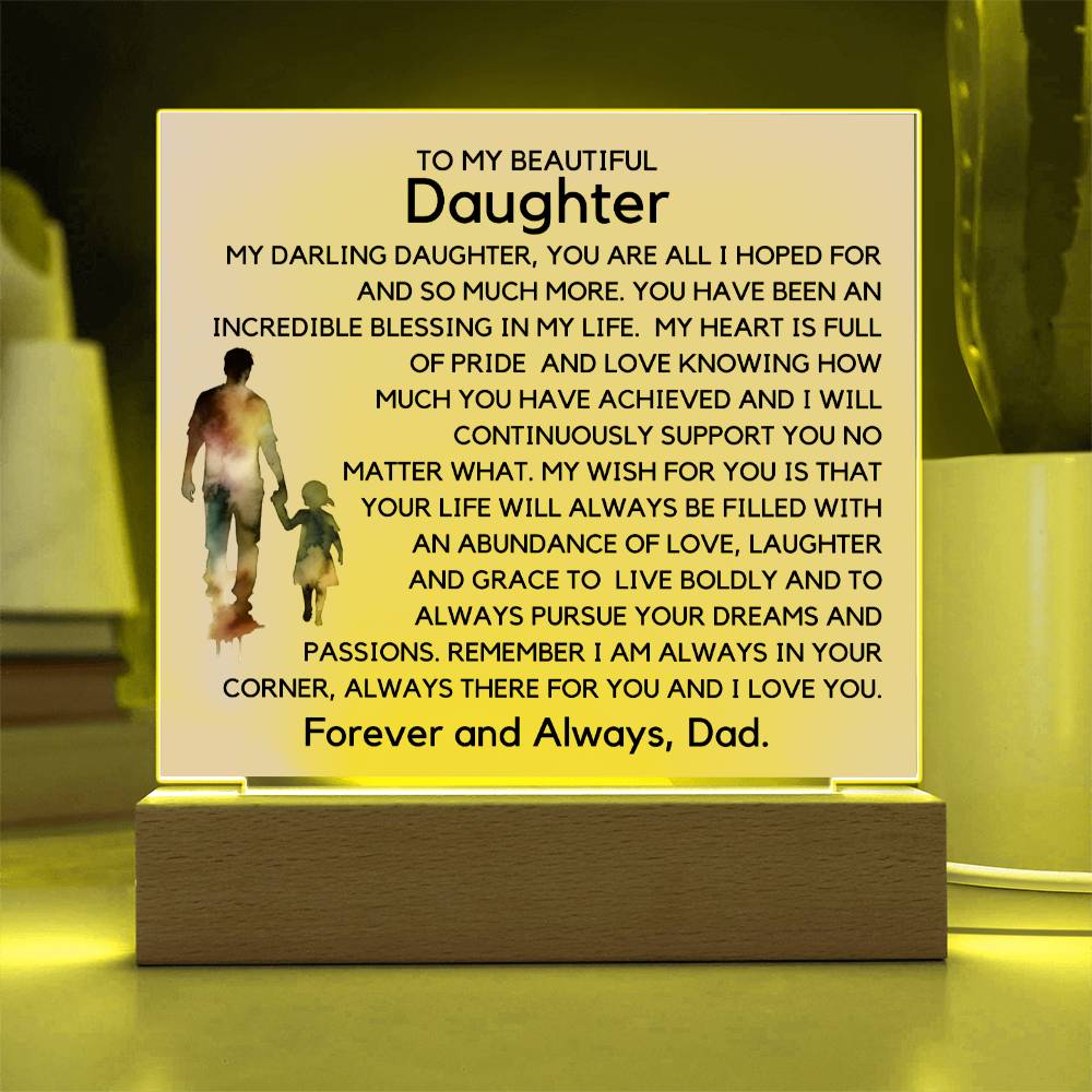 To Beautiful Daughter - Your Dreams Acrylic Plaque