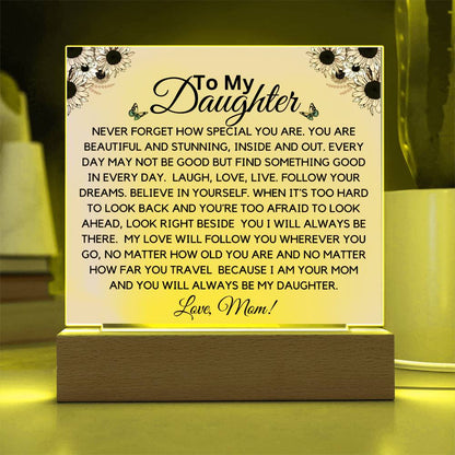 To My Daughter From Mom - Believe In Yourself Acrylic Plaque