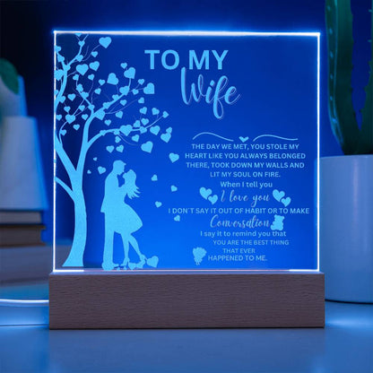 To My Wife From Husband - Lit My Soul On Fire Engraved Acrylic Plaque
