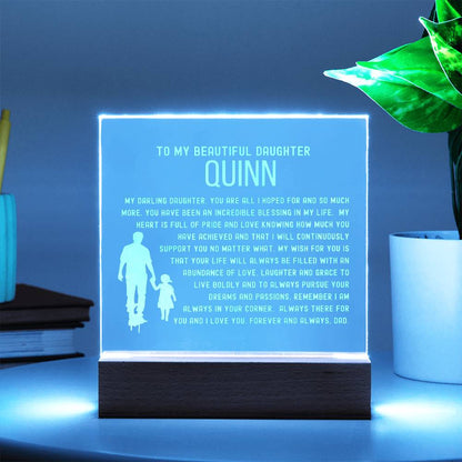 Custom Name Letter to my Daughter - Incredible Blessing Engraved Acrylic Plaque