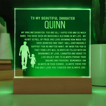 Custom Name Letter to my Daughter - Incredible Blessing Engraved Acrylic Plaque