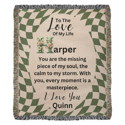 To The Love Of My Life - Custom Name Woven Blanket