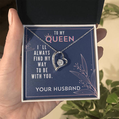To My Queen Valentine´s Day Mother´s Day Message Card Forever Necklace