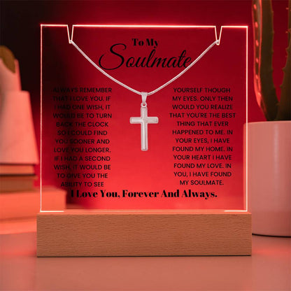 Gift For Soulmate - I Have Found My Soulmate Acrylic Cross Necklace Bundle