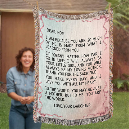 Gift for Mom - With All My Heart Woven Blanket