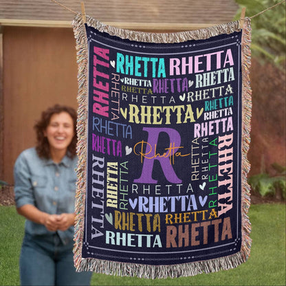 Custom Name Hierloom Woven Blanket