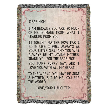 Gift for Mom - With All My Heart Woven Blanket