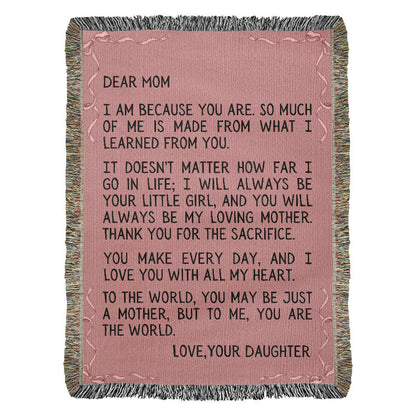 Gift For Mom - You Are My World Woven Blanket