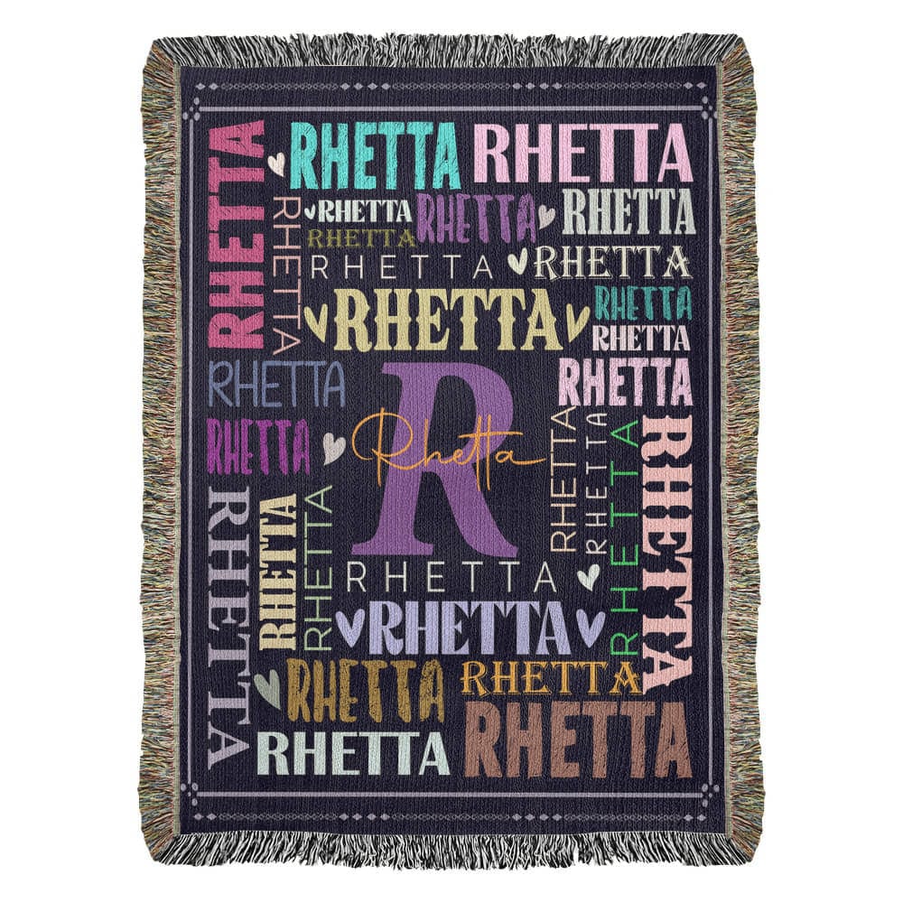 Custom Name Hierloom Woven Blanket