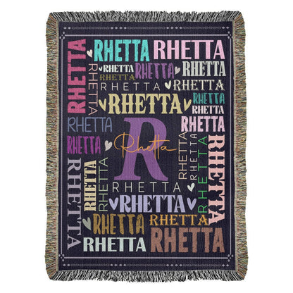 Custom Name Hierloom Woven Blanket