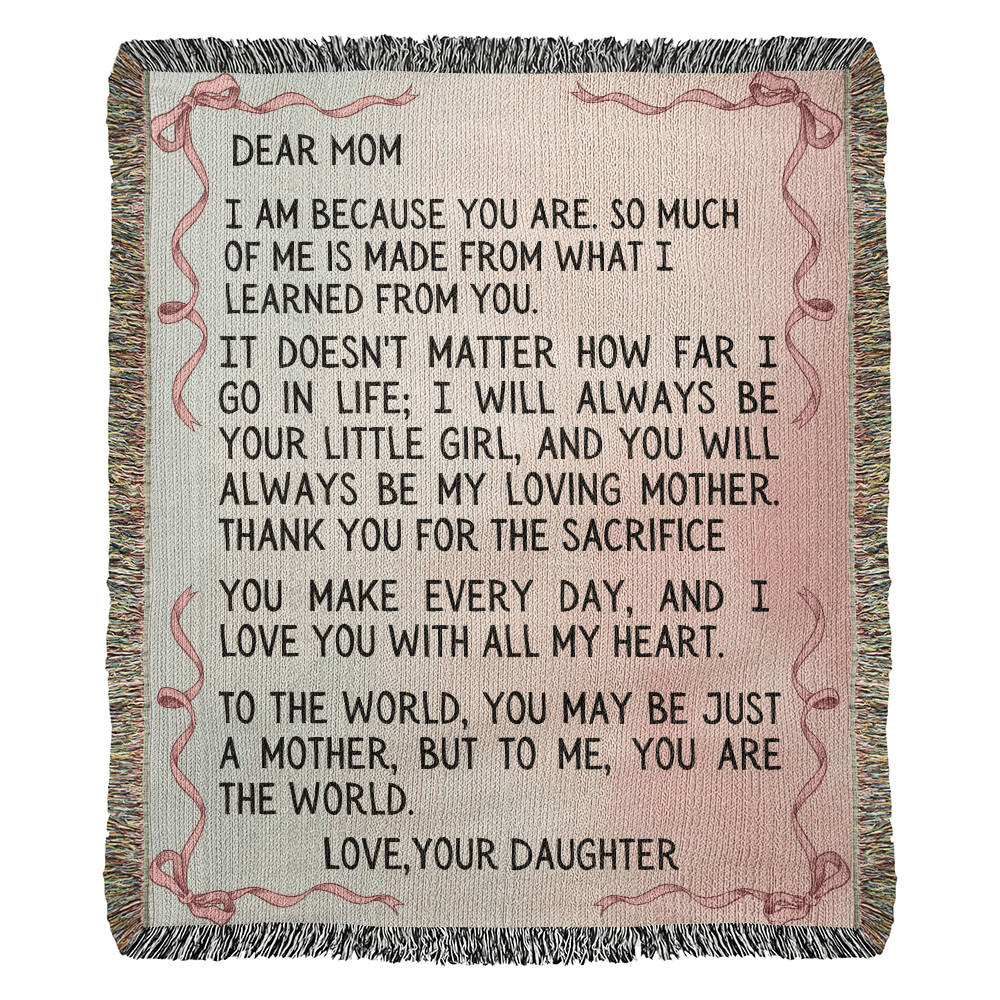 Gift for Mom - With All My Heart Woven Blanket