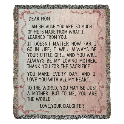 Gift for Mom - With All My Heart Woven Blanket