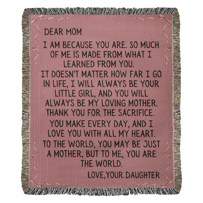 Gift For Mom - You Are My World Woven Blanket