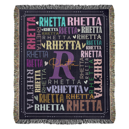 Custom Name Hierloom Woven Blanket