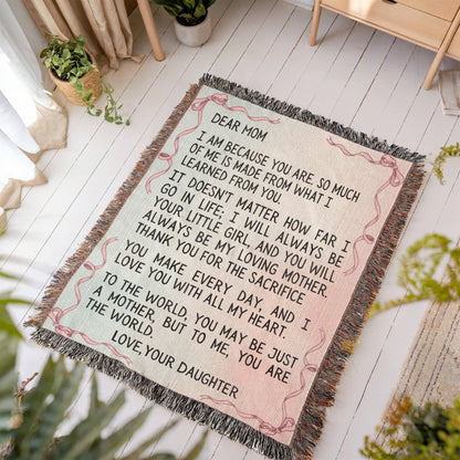 Gift for Mom - With All My Heart Woven Blanket
