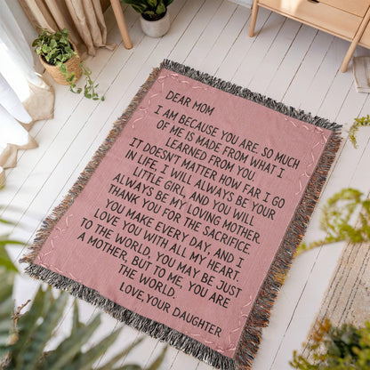 Gift For Mom - You Are My World Woven Blanket