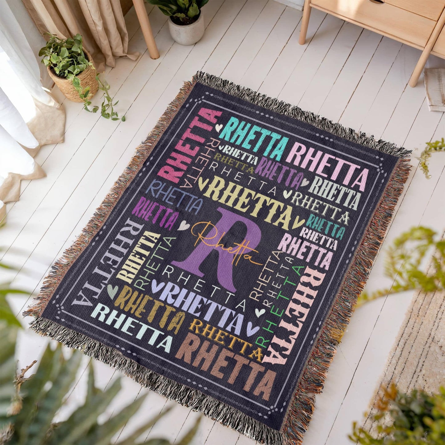Custom Name Hierloom Woven Blanket