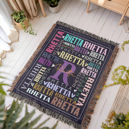 Custom Name Hierloom Woven Blanket