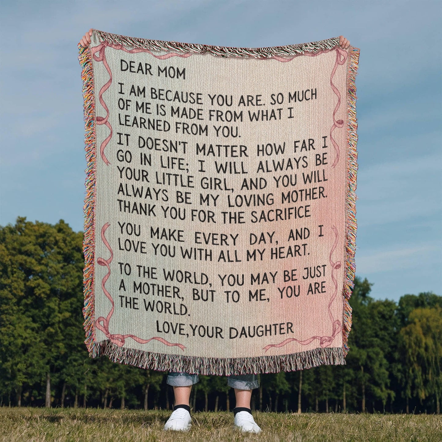 Gift for Mom - With All My Heart Woven Blanket