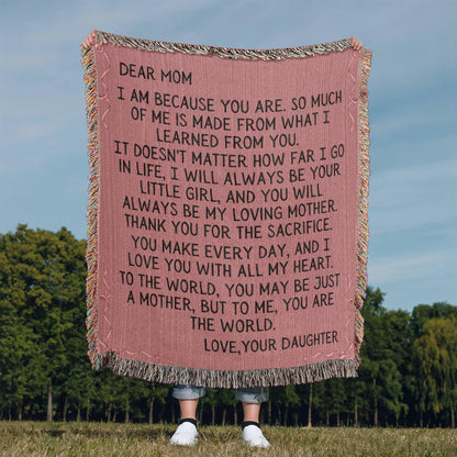 Gift For Mom - You Are My World Woven Blanket