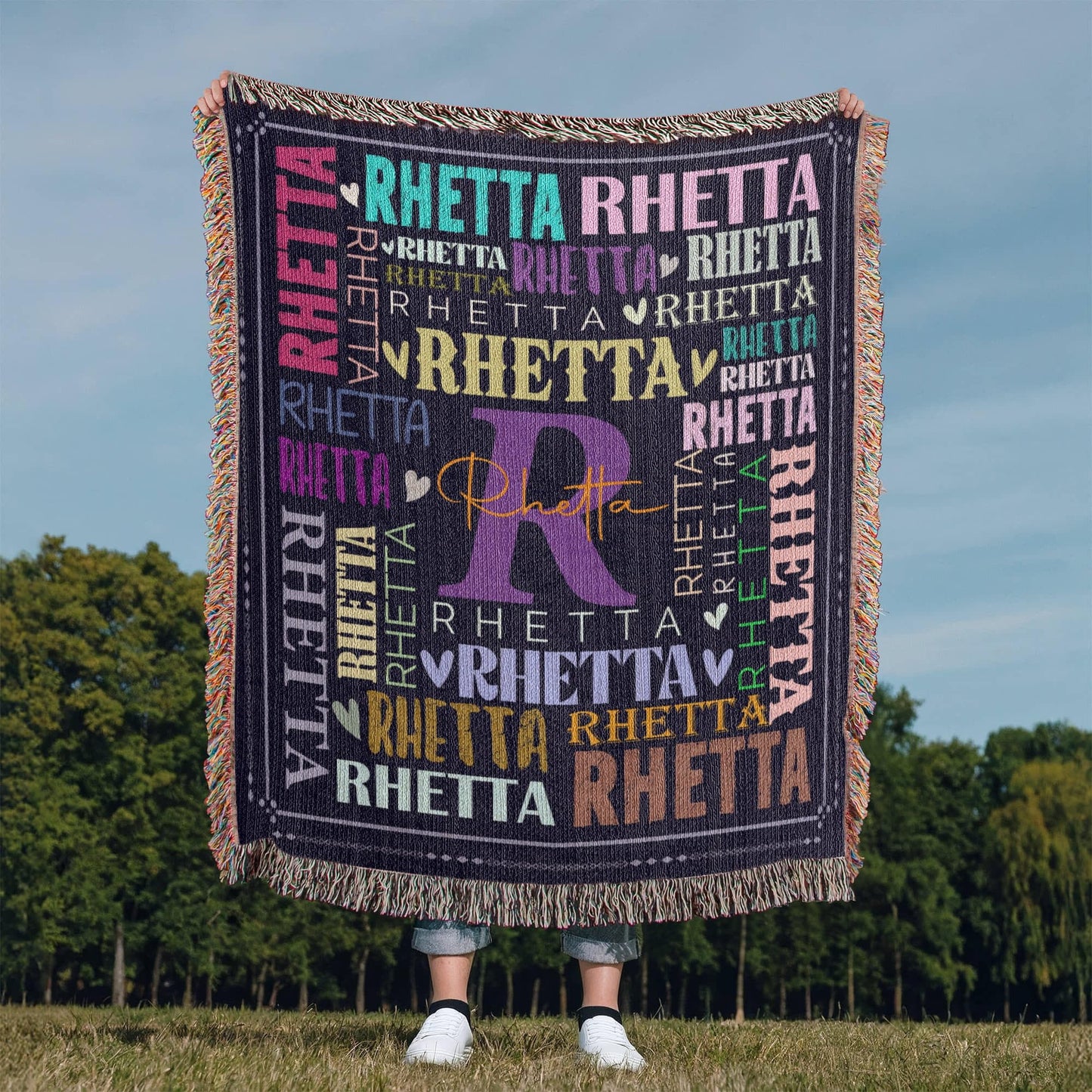 Custom Name Hierloom Woven Blanket