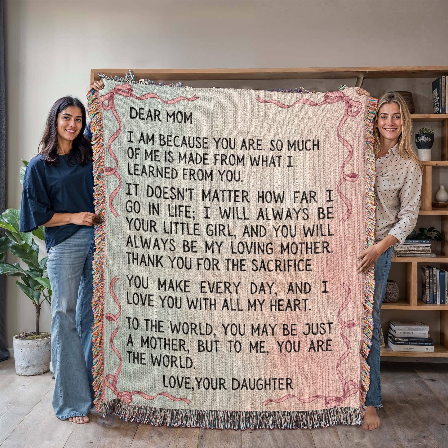 Gift for Mom - With All My Heart Woven Blanket