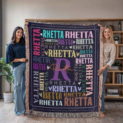 Custom Name Hierloom Woven Blanket