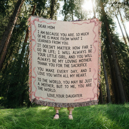 Gift for Mom - With All My Heart Woven Blanket