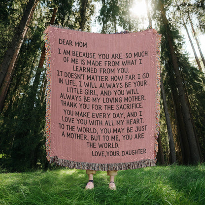 Gift For Mom - You Are My World Woven Blanket