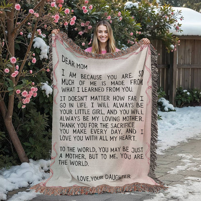 Gift for Mom - With All My Heart Woven Blanket