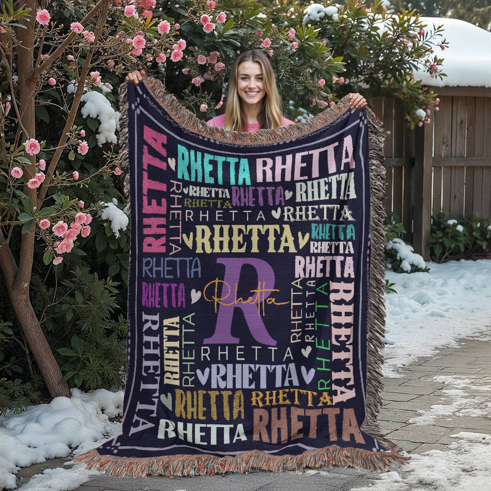 Custom Name Hierloom Woven Blanket