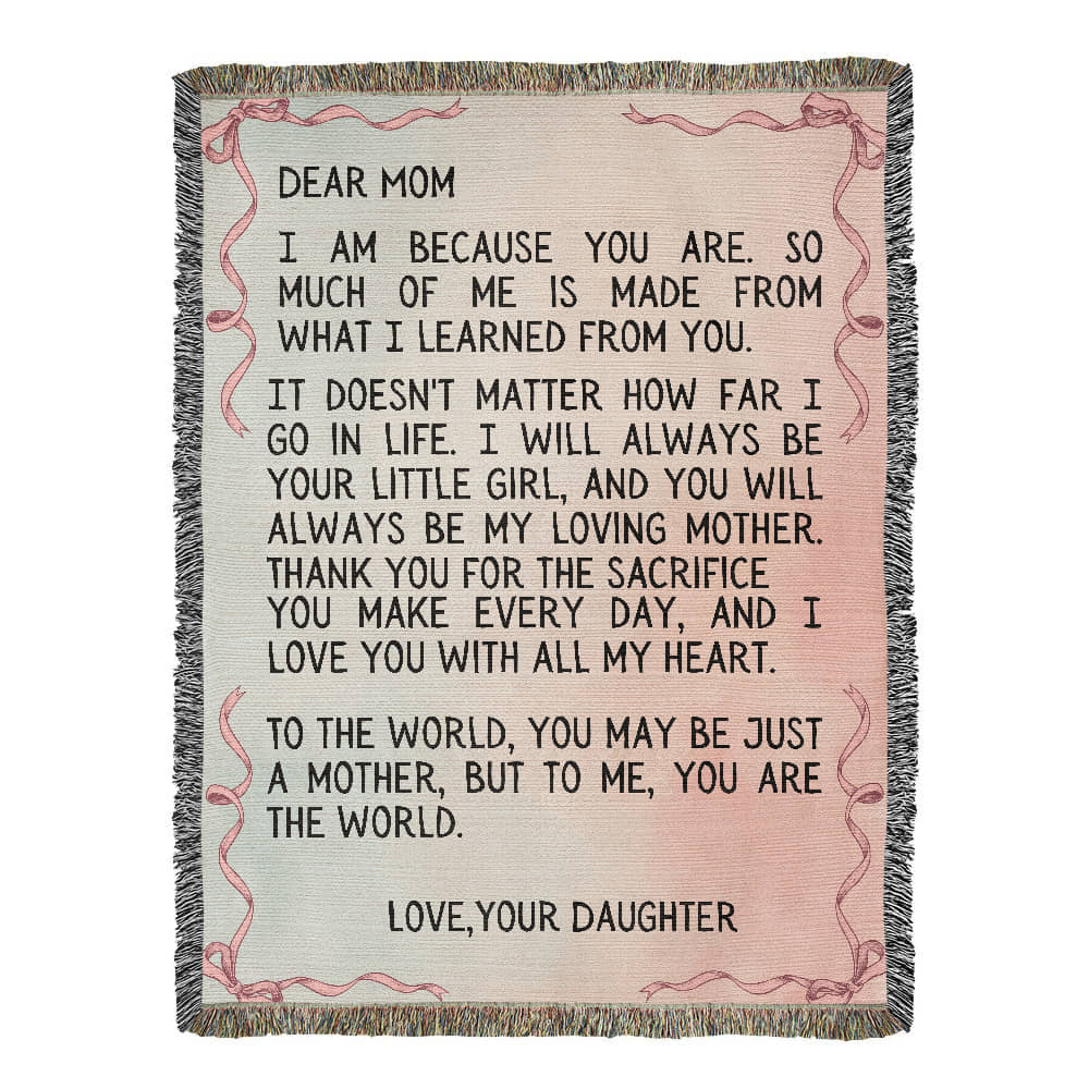 Gift for Mom - With All My Heart Woven Blanket