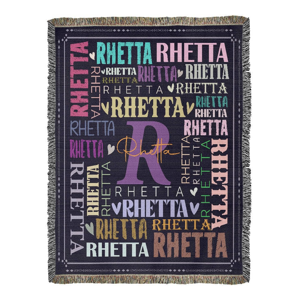 Custom Name Hierloom Woven Blanket