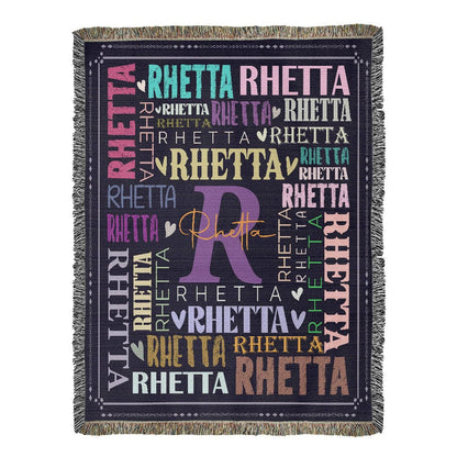 Custom Name Hierloom Woven Blanket