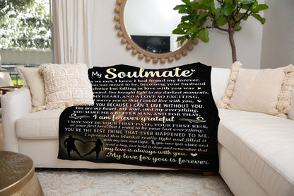 To My Soulmate - Forever Grateful Large 60x80 Inches Sherpa Blanket