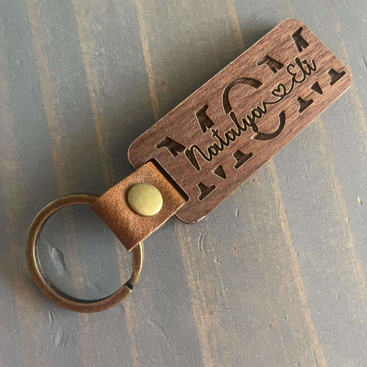 For Mom - Premium Walnut Keychain | Custom keychain | Personalized Keychain | Custom keychain