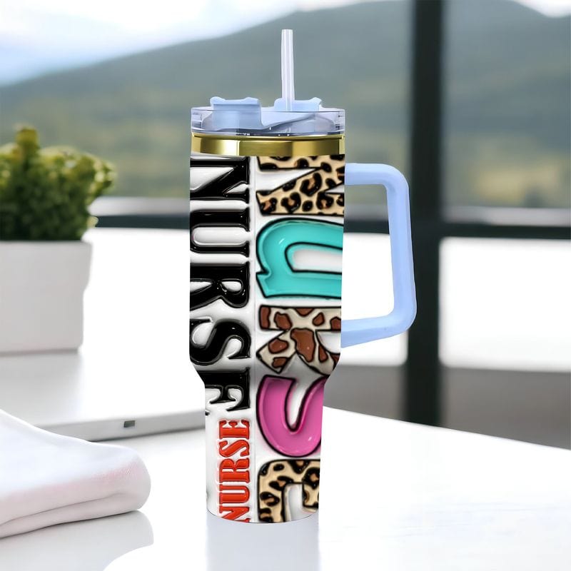 Nurse Icons 40oz Gold Stainless Steel Tumbler