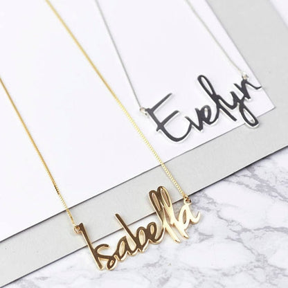 Personalized Carrie Style Letter Pendant Necklaces For Women Custom Any Name Box Chain Choker Charm Jewelry Couple Gift