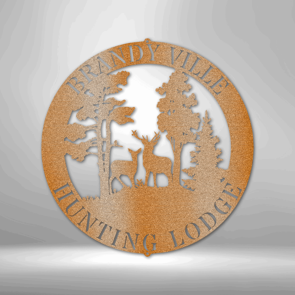 Custom Deer Scene Metal Sign Wedding Gift for Couple Custom Name Sign Wedding Date Sign Custom Tree Metal Sign Anniversary Gift Bridal Shower Gift