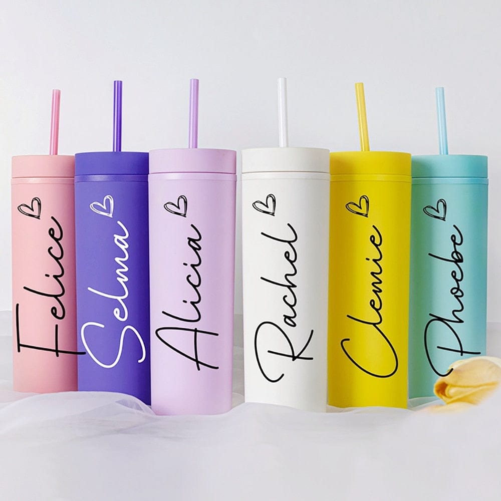 Personalized 16oz Matte Tumbler With Straw