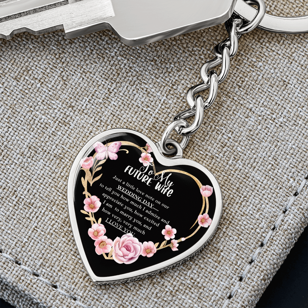 Gift For Future Wife - Wedding Day - Heart Keychain