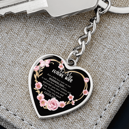 Gift For Future Wife - Wedding Day - Heart Keychain