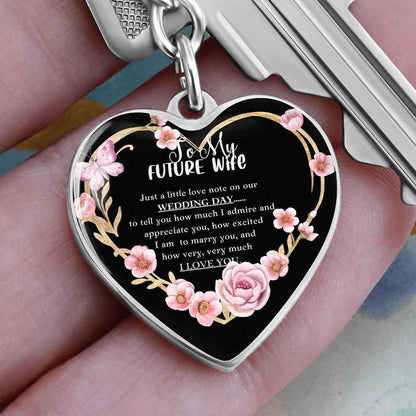 Gift For Future Wife - Wedding Day - Heart Keychain