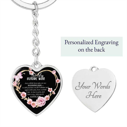 Gift For Future Wife - Wedding Day - Heart Keychain