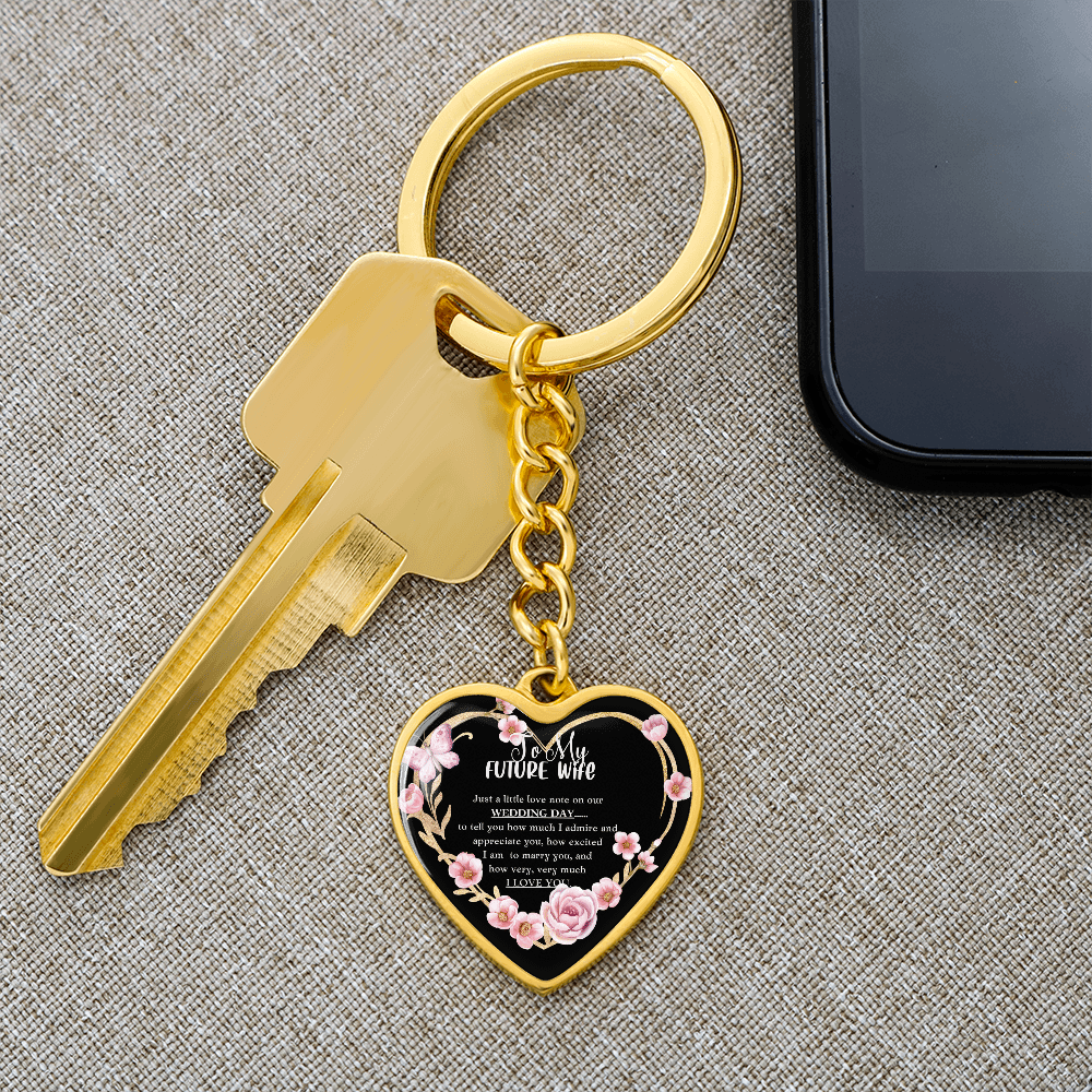Gift For Future Wife - Wedding Day - Heart Keychain