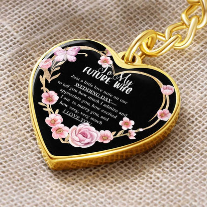 Gift For Future Wife - Wedding Day - Heart Keychain