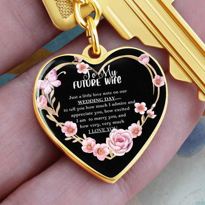 Gift For Future Wife - Wedding Day - Heart Keychain