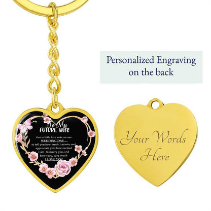 Gift For Future Wife - Wedding Day - Heart Keychain