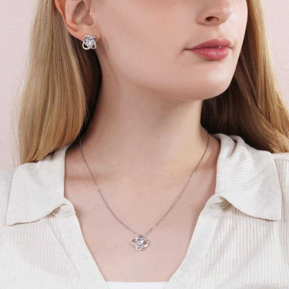 Gift for Mother In Law - Thank You - Love Knot Earring & Necklace Set