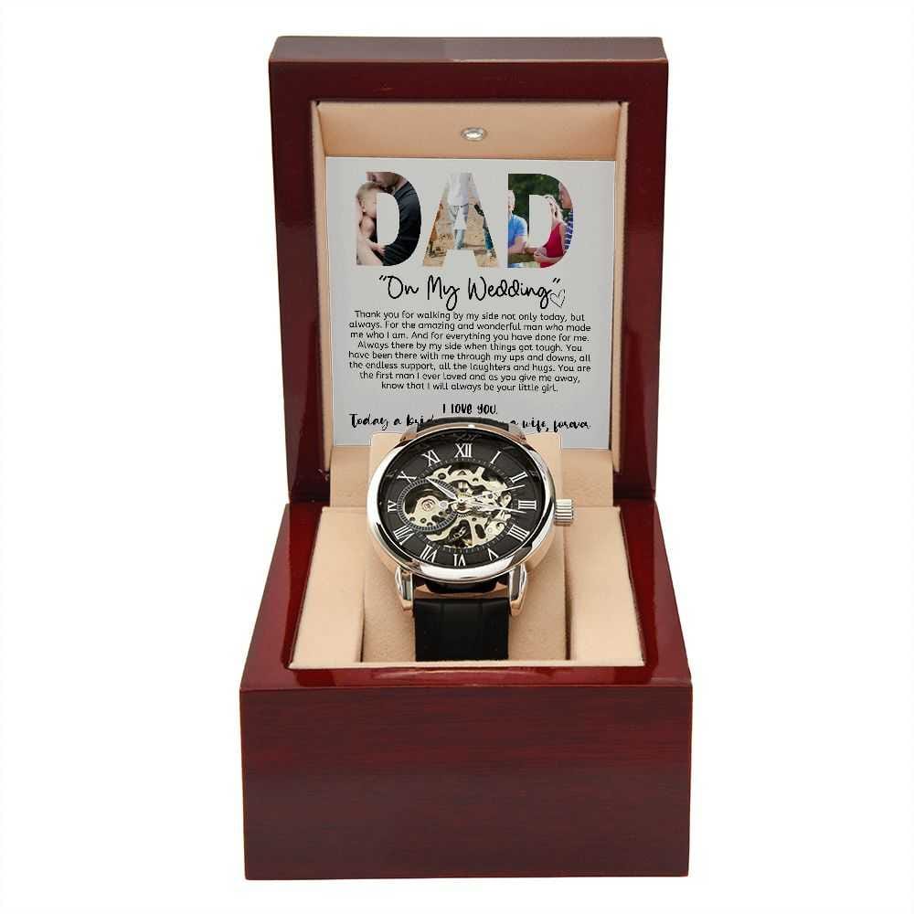 Gift For Dad - On My Wedding Day- Men´s Openwork Watch